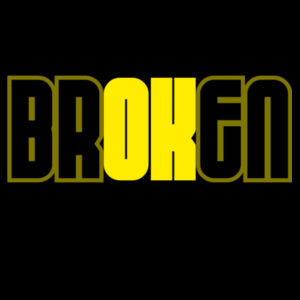 BROKEN, Men's bold single line glow Design